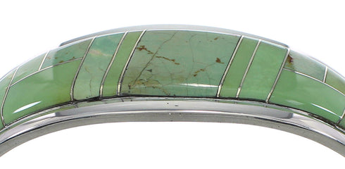 Authentic Sterling Silver Turquoise Inlay Southwest Cuff Bracelet VX60543